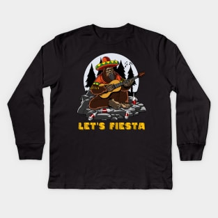 Bigfoot Cinco de Mayo Fiesta Mexican Party Kids Long Sleeve T-Shirt